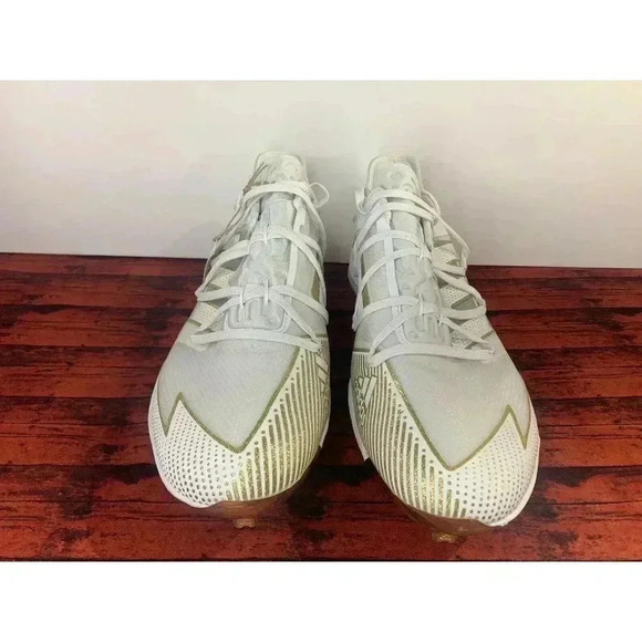 NWT Men’s Adidas Baseball Cleats Adizero Afterburner 7 White Gold Size 14